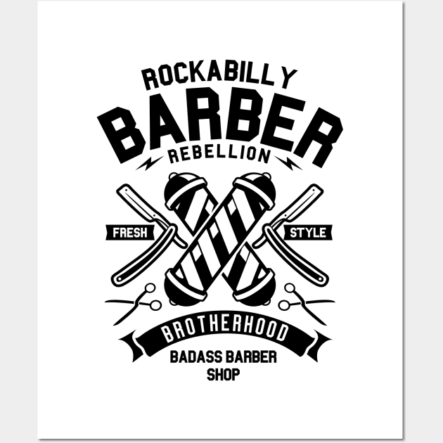 Rockabilly Barber Wall Art by CRD Branding